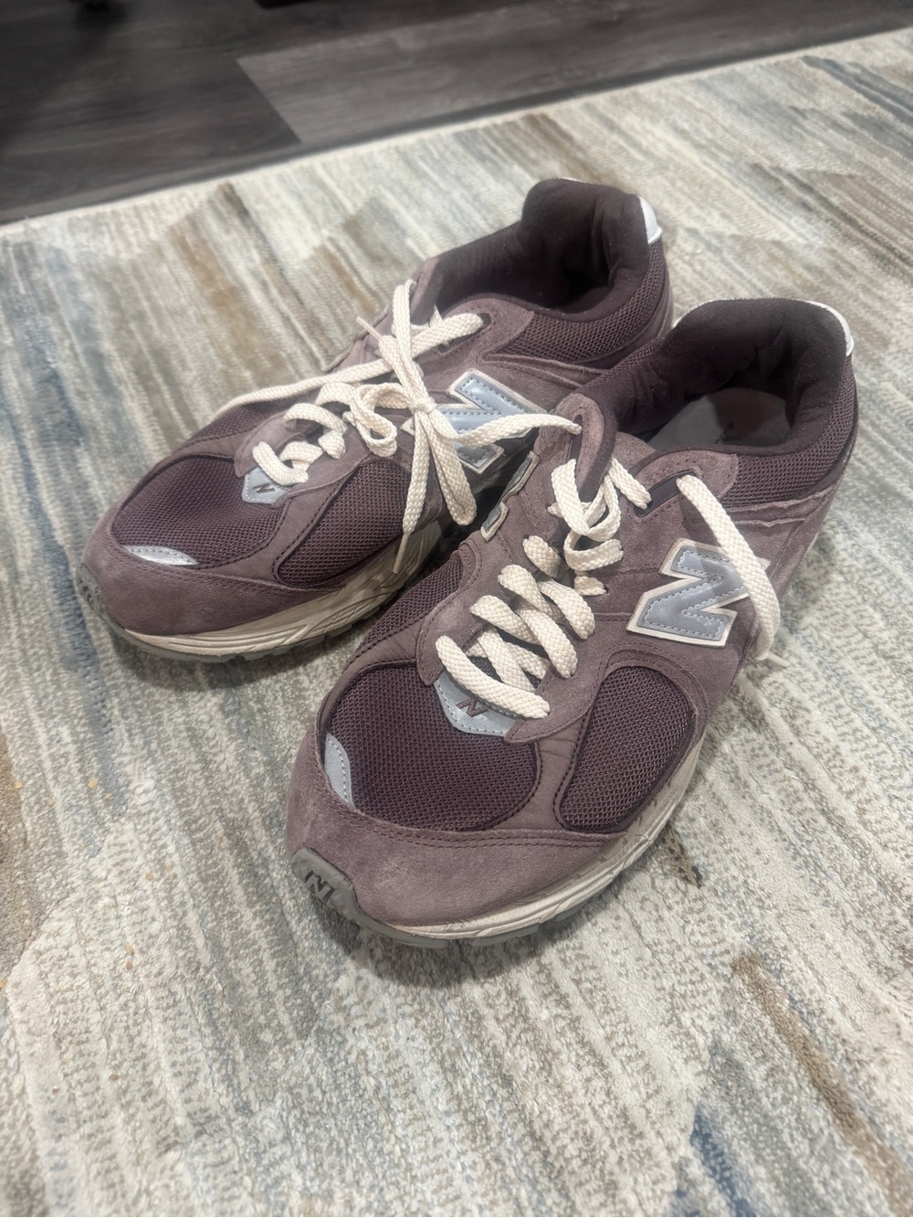New Balance Men’s Athletic Sneakers in Plum with Silver Accents